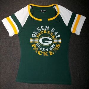 New Era Green Bay Packers Women's Tee - Green, White, Yellow